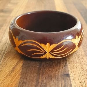 Wood bangle bracelet